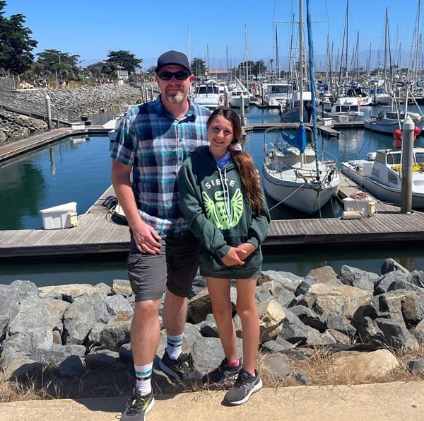 Erik Sommer with his daughter in Newbury Park